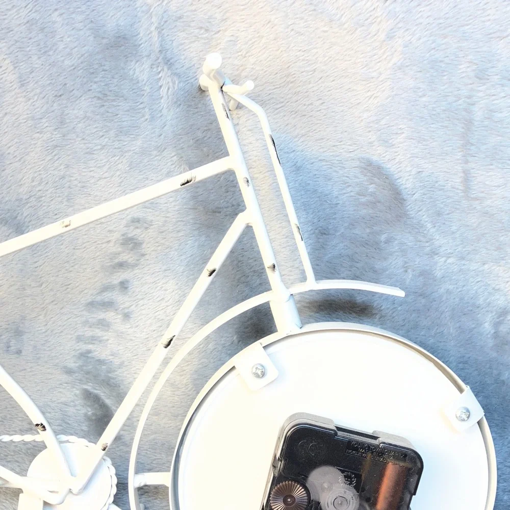 Bicycle Metal Clock Rustic French Café Style 1896 Quartz Decor (Clock Works)